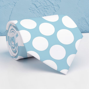 Dusty Blue Jumbo Polka Dots Custom Necktie