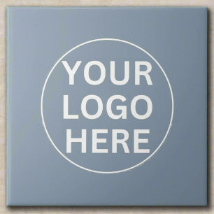 Dusty Blue l Professional Business Logo Branded Ceramic Tile