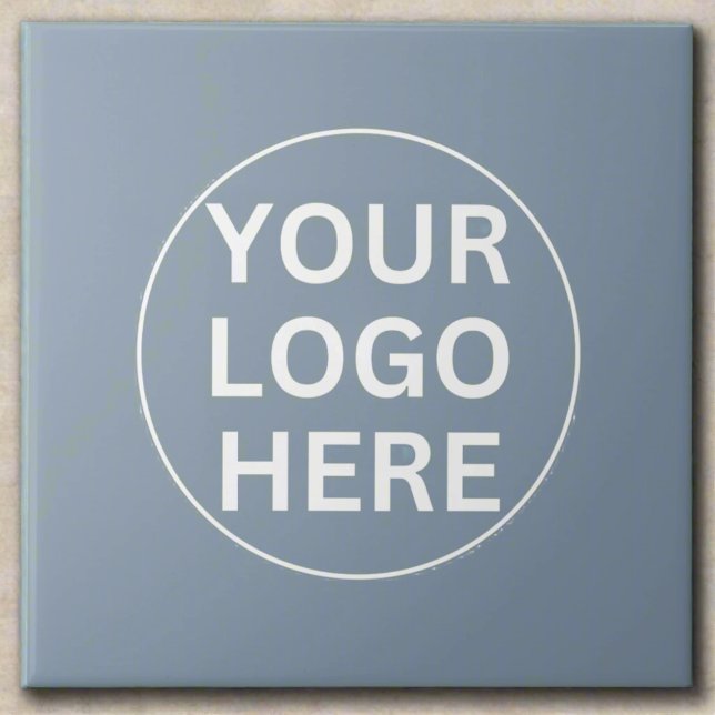 Dusty Blue l Professional Business Logo Branded  Ceramic Tile (Creator Uploaded)