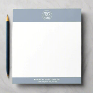 Dusty Blue l Professional Business Logo & Text  Notepad