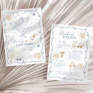Dusty Blue Last Rodeo Weekend Bachelorette Invitation