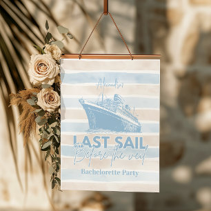 Dusty Blue Last Sail Before The Veil Bachelorette Hanging Tapestry