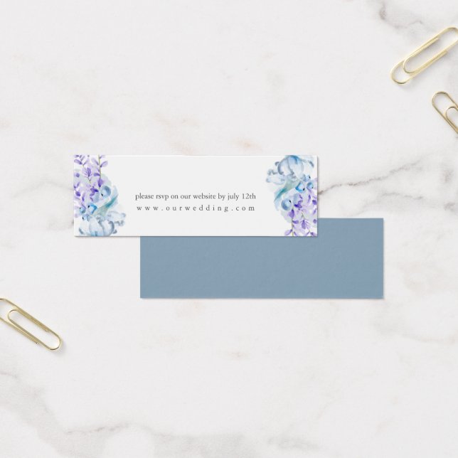 Dusty Blue Lavender Floral Wedding Website RSVP (Office)
