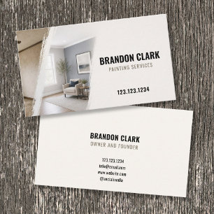 Dusty Blue Living Room Reveal Design Painting Business Card