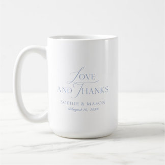 Dusty Blue Love and Thanks Wedding Mug