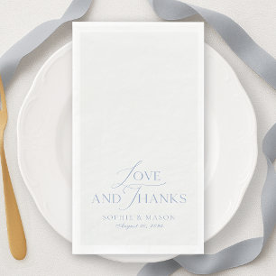 Dusty Blue Love and Thanks Wedding Napkin