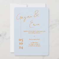 Dusty Blue Love Letter Wedding Invitations