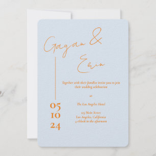 Dusty Blue  Love Letter Wedding Invitations 
