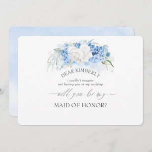 Dusty Blue Maid of Honour Bridesmaid Proposal Invitation
