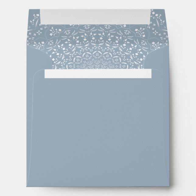 Dusty Blue Mandala Square Envelope (Back (Bottom))