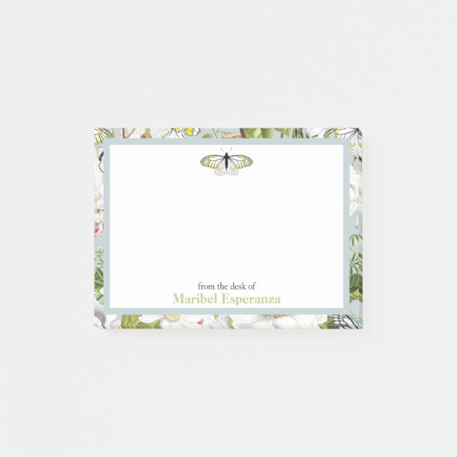 Dusty Blue Mariposa Vintage Post-it Notes (Front)