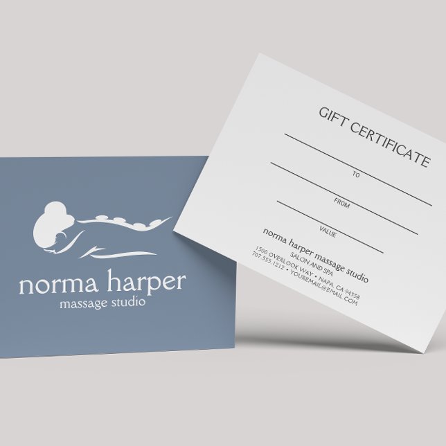 Dusty Blue Massage Therapist  Day Spa Gift Card (Creator Uploaded)
