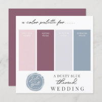 Dusty Blue Mauve & Blush Pink Colour Palette Card