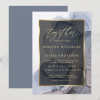 Dusty Blue Mauve Elegant Alcohol Ink