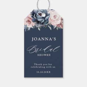 Dusty Blue Mauve Rose Pink Slate Bridal Shower     Gift Tags
