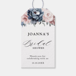 Dusty Blue Mauve Rose Pink Slate Bridal Shower     Gift Tags