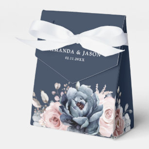 Dusty Blue Mauve Rose Pink Slate Floral Wedding  F Favour Box