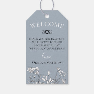Dusty Blue Meadow Wedding Welcome Bag Gift Tags