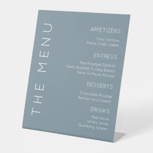 Dusty Blue Menu Sign, Modern Menu Sign