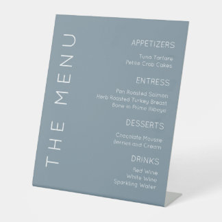 Dusty Blue Menu Sign, Modern Menu Sign