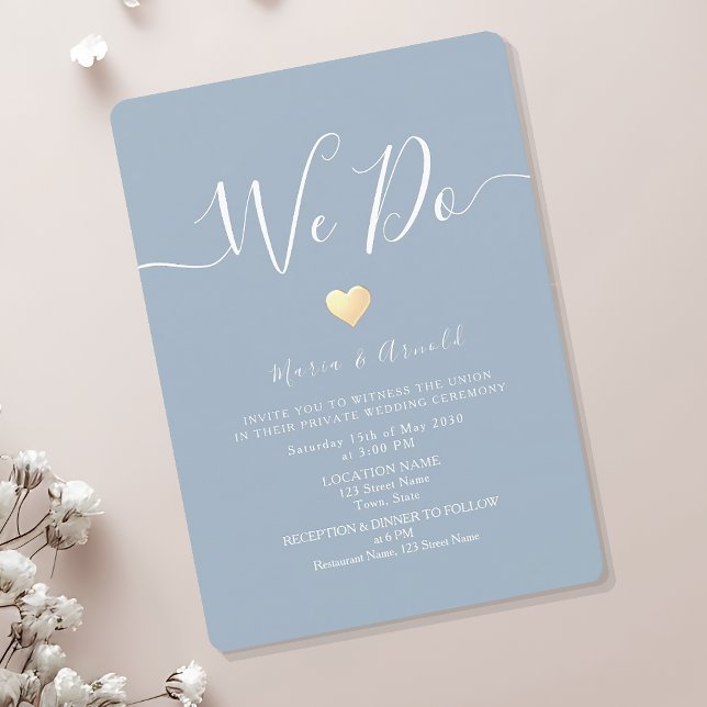 Dusty Blue Micro Wedding Invitation (Creator Uploaded)
