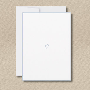 Dusty Blue Minimal Border Little Heart No Text Card