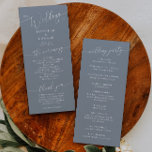 Dusty Blue Minimal Wedding Ceremony Program<br><div class="desc">Minimal wedding program featuring modern script font on a dusty blue background. All the wedding ceremony information and the wedding party's name listed on this program.</div>