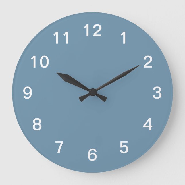 Dusty Blue Minimalist Acrylic Wall Clock (Front)