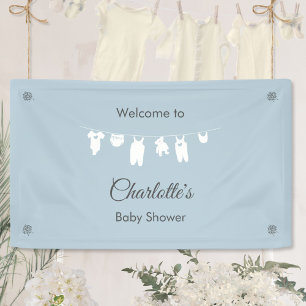 Dusty Blue Minimalist Baby Boy Shower Banner