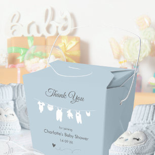 Dusty Blue Minimalist Baby Boy Shower Favour Box