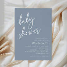 Dusty Blue Minimalist Baby Shower