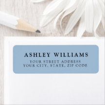 Dusty Blue Minimalist Elegant Return Stickers