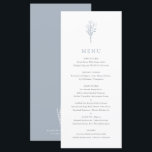 Dusty Blue Minimalist Floral Bouquet Wedding Menu<br><div class="desc">Add a touch of elegance to your event with our customisable menu card, featuring a floral bouquet in minimalist line art. Perfect for weddings, graduations, birthdays, and more. Tailor your menu card to suit your event by customising the text and background colours to match your style. Choose from a wide...</div>