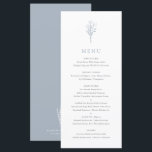 Dusty Blue Minimalist Floral Bouquet Wedding Menu<br><div class="desc">Add a touch of elegance to your event with our customisable menu card, featuring a floral bouquet in minimalist line art. Perfect for weddings, graduations, birthdays, and more. Tailor your menu card to suit your event by customising the text and background colours to match your style. Choose from a wide...</div>