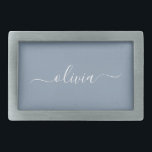 Dusty Blue Minimalist Modern Monogram Elegant  Belt Buckle<br><div class="desc">Introducing our Dusty Blue Minimalist Modern Monogram Elegant Collection: Elevate your style with understated sophistication and timeless charm. Our collection features minimalist designs in a soothing dusty blue hue, enhanced with elegant monograms tailored to your personal taste. From refined stationery to versatile accessories, each piece in our collection is meticulously...</div>