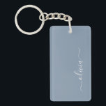 Dusty Blue Minimalist Modern Monogram Elegant  Key Ring<br><div class="desc">Introducing our Dusty Blue Minimalist Modern Monogram Elegant Collection: Elevate your style with understated sophistication and timeless charm. Our collection features minimalist designs in a soothing dusty blue hue, enhanced with elegant monograms tailored to your personal taste. From refined stationery to versatile accessories, each piece in our collection is meticulously...</div>