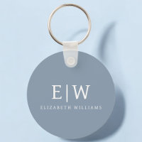 Dusty Blue Minimalist Modern Monogram Elegant