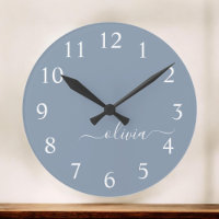 Dusty Blue Minimalist Modern Monogram Elegant