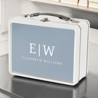 Dusty Blue Minimalist Modern Monogram Elegant