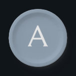 Dusty Blue Minimalist Modern Monogram Elegant  Paper Plate<br><div class="desc">Introducing our Dusty Blue Minimalist Modern Monogram Elegant Collection: Elevate your style with understated sophistication and timeless charm. Our collection features minimalist designs in a soothing dusty blue hue, enhanced with elegant monograms tailored to your personal taste. From refined stationery to versatile accessories, each piece in our collection is meticulously...</div>