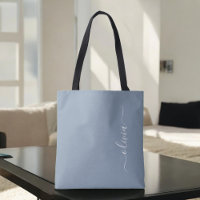 Dusty Blue Minimalist Modern Monogram Elegant