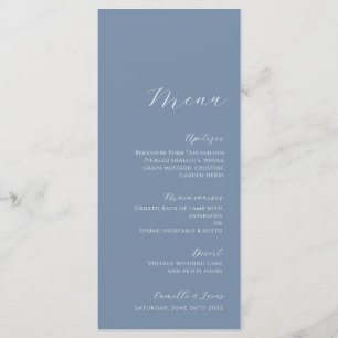 Dusty Blue Minimalist Modern Wedding Menu