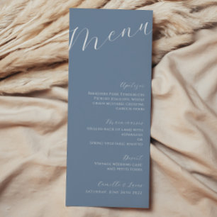 Dusty Blue Minimalist Modern Wedding Menu