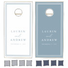 Dusty Blue Minimalist Personalised Cornhole Set