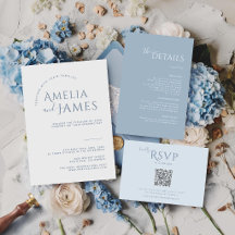 Dusty Blue Minimalist photo Wedding