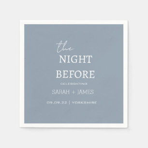 Dusty Blue Minimalist The Night Before Wedding  Napkin