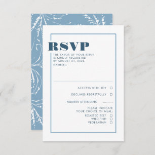 Dusty Blue Minimalist Wedding RSVP