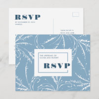 Dusty Blue Minimalist Wedding RSVP