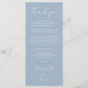 Dusty Blue Minimalist Wedding Thank You Place Card