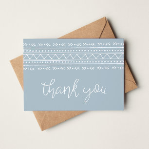 Dusty Blue Modern Boho Thank You Note Card